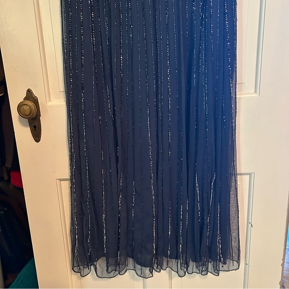 Pisarro Nights Blue Sequin Embellished Long Sleeve Gown - Picture 6 of 6